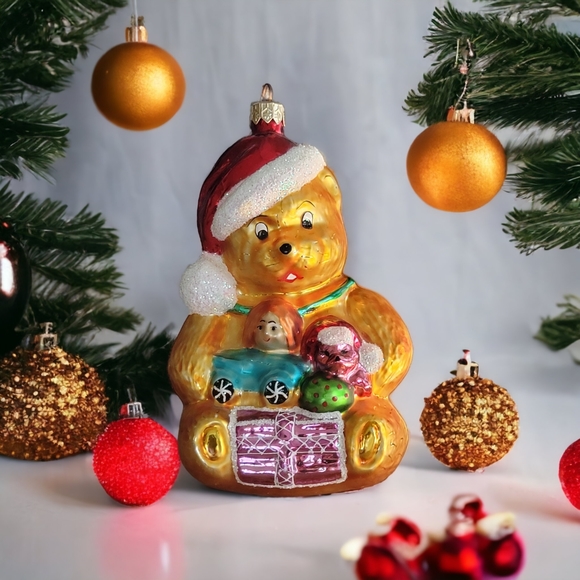 Christopher Radko Retired Glass Christmas Ornament Teddy Bear & Gifts - Picture 6 of 7